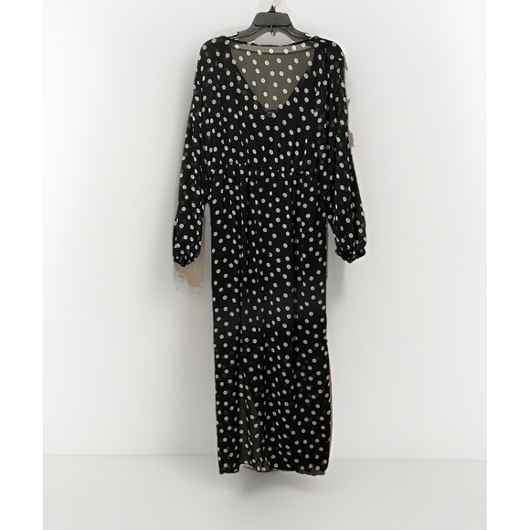 Ava & Viv Women's Balloon Long Sleeve Maxi Shift Dress Lightweight Polka XXL 2XL - Picture 3 of 8
